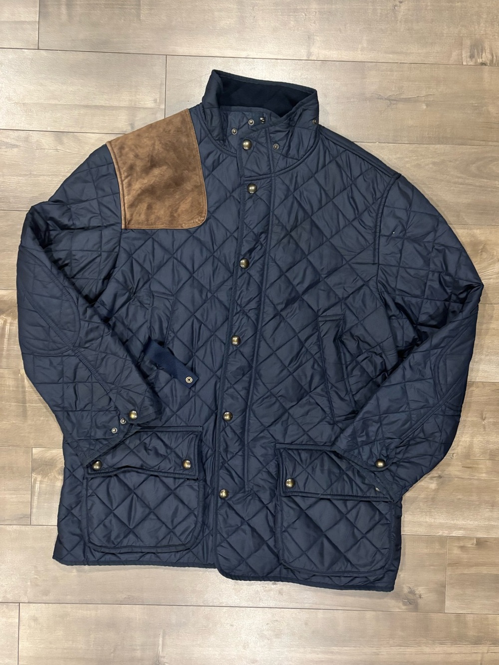 Vintage Polo Ralph Lauren Quilted Shooting Hunting Jacket Navy Blue Men's XXL